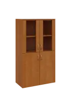 N 4 - 8DS kancelářská skříň, 4-dveřová/prosklená, 1450x800x400, olše jantar